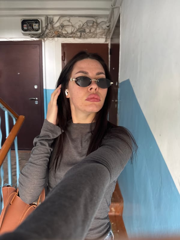 Selfies near a staircase in Chaikovsky, Russia