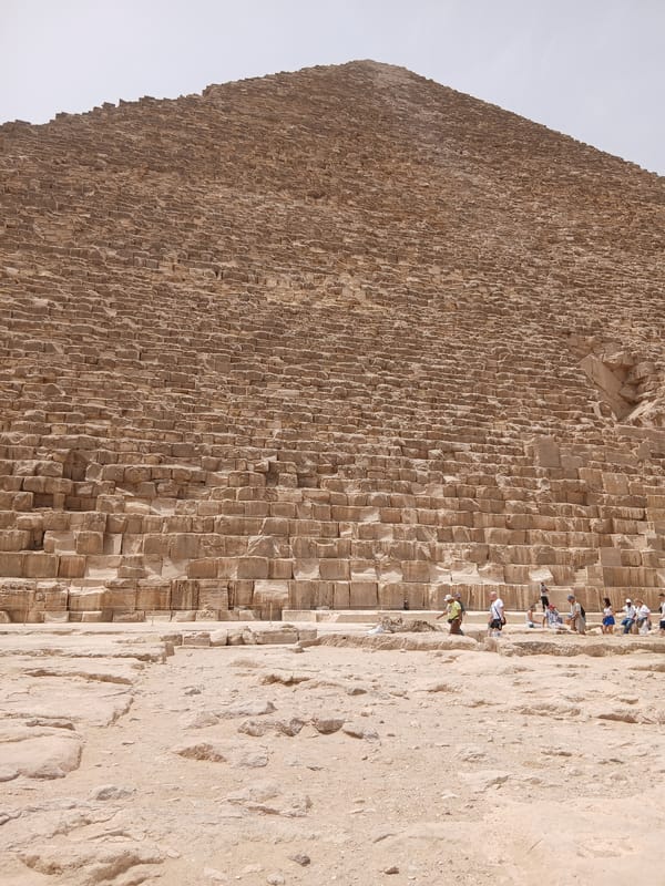 Tourists gather at Giza pyramids in Egypt