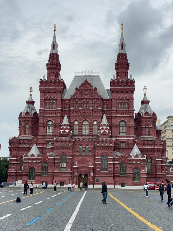 Red Square landmarks on a cloudy Moscow morning
