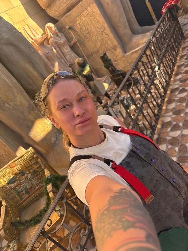 Tourist in climbing gear spotted at Dahab market