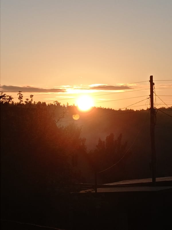 Sunset documented across rural Degtyarsk landscape