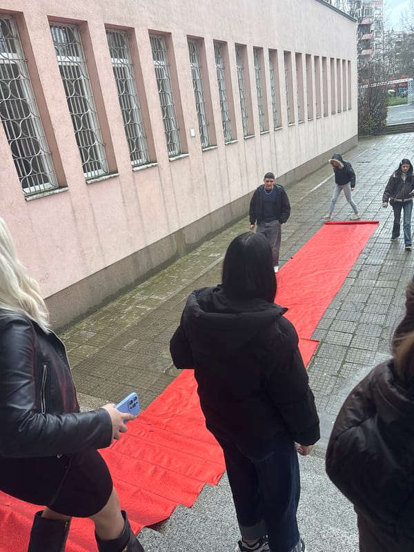 Ceremonial flower presentation event documented in Yambol, Bulgaria