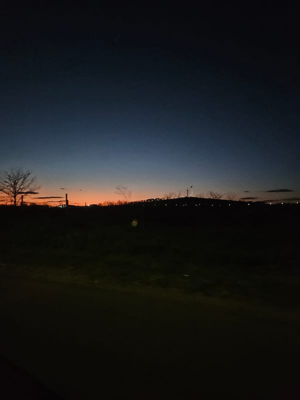 Twilight landscape observed in Yambol, Bulgaria