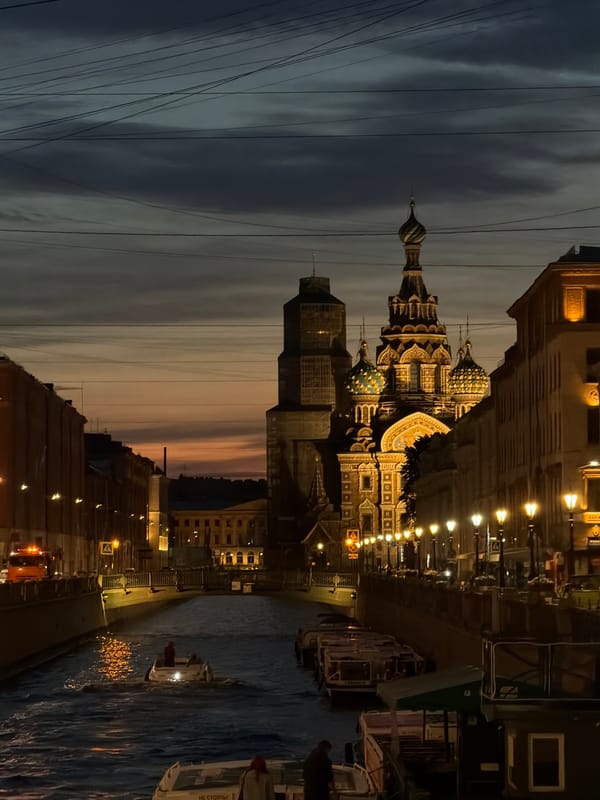 Saint Petersburg landmarks photographed during evening tour