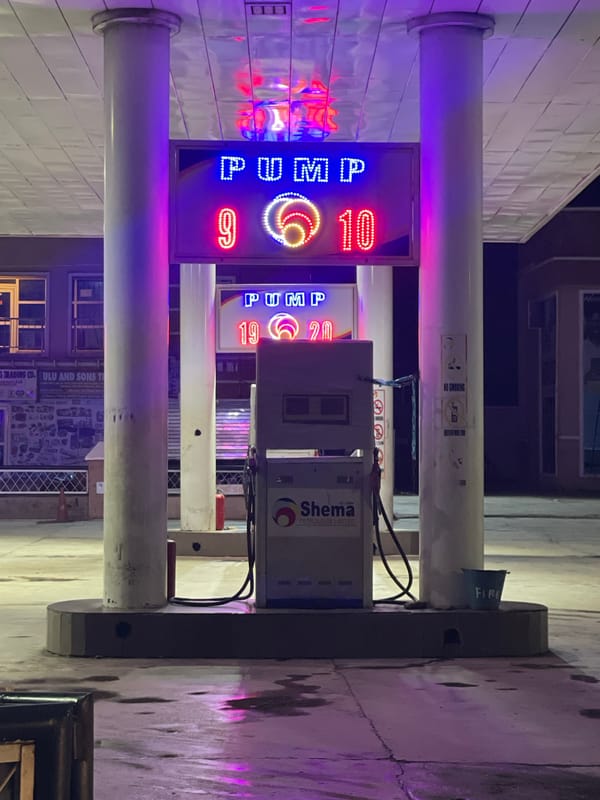 Nighttime gas station activity documented in Hayin Banki, Nigeria