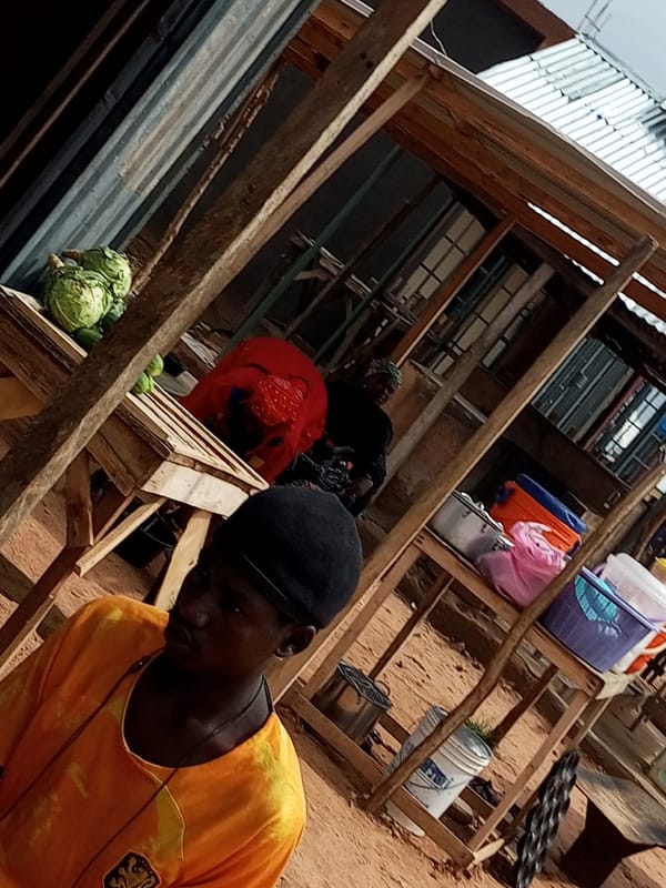 Everyday street life and commerce in Tempure, Nigeria