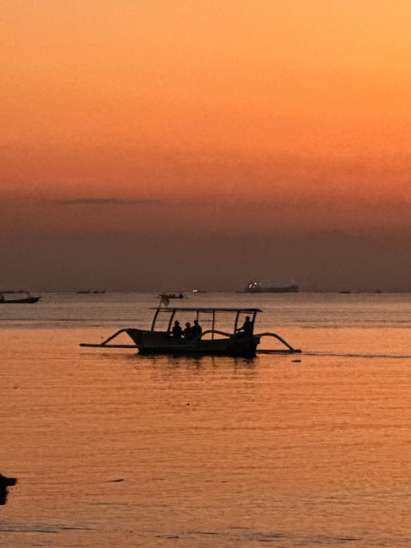Evening boat activity documented off Buleleng coast, Indonesia