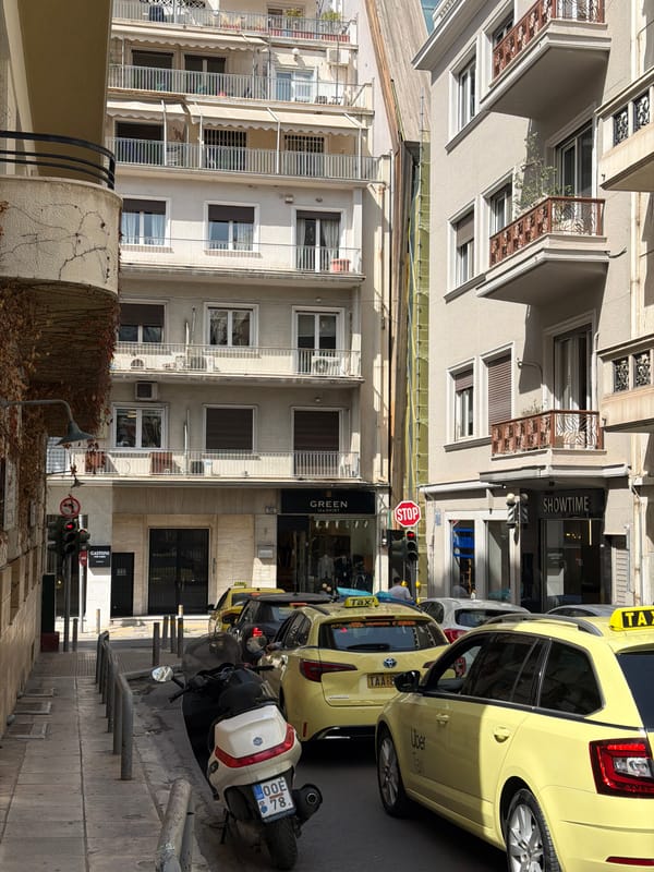 Morning glimpses of Athens street life and interiors