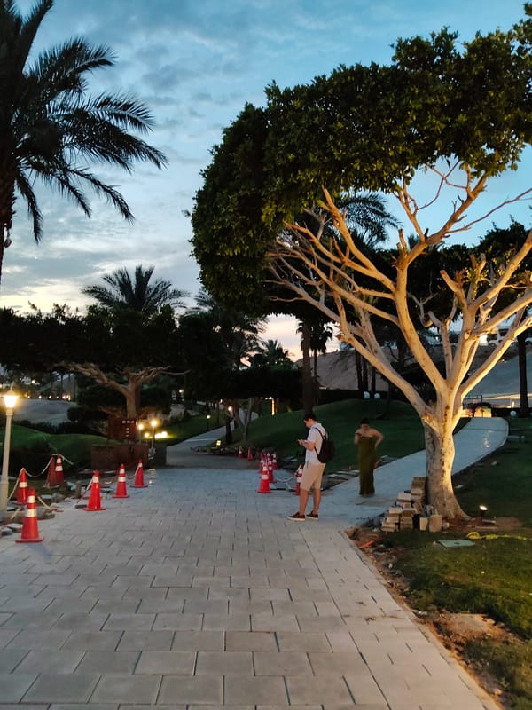 Evening coastal scenes documented at Sharm El Sheikh resort