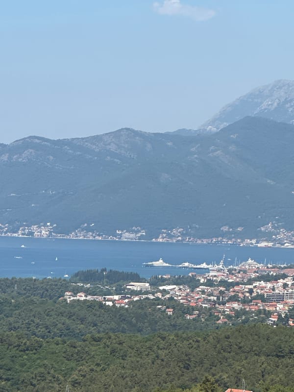 Hillside views over the Bay of Kotor from Škaljari
