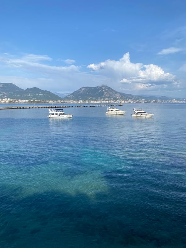 Tourist explores Alanya's castle, harbor and old town