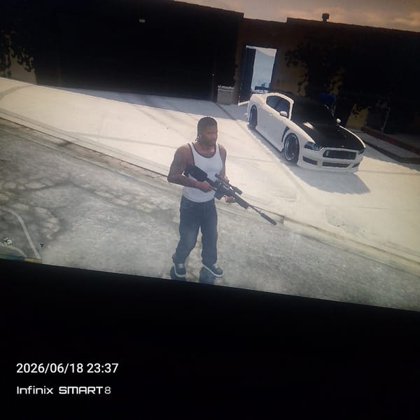 Armed figure moves through urban streets and cars at night
