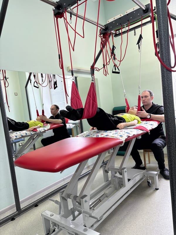 Child undergoes TheraSuit rehabilitation therapy at Izhevsk clinic