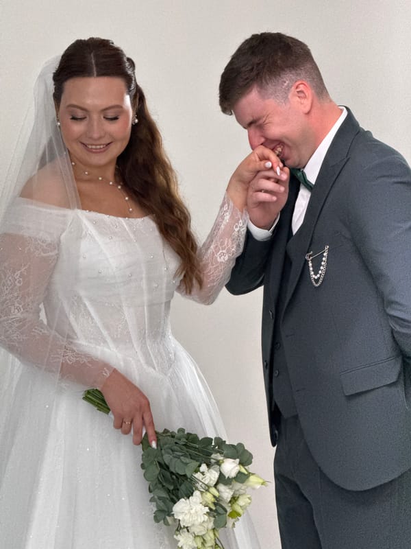 Wedding photoshoot captured in studio session in Chaikovsky, Russia