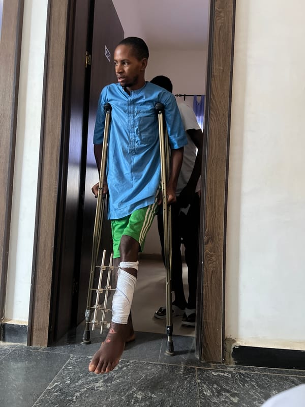 Patient with leg injury receives treatment at Jos hospital
