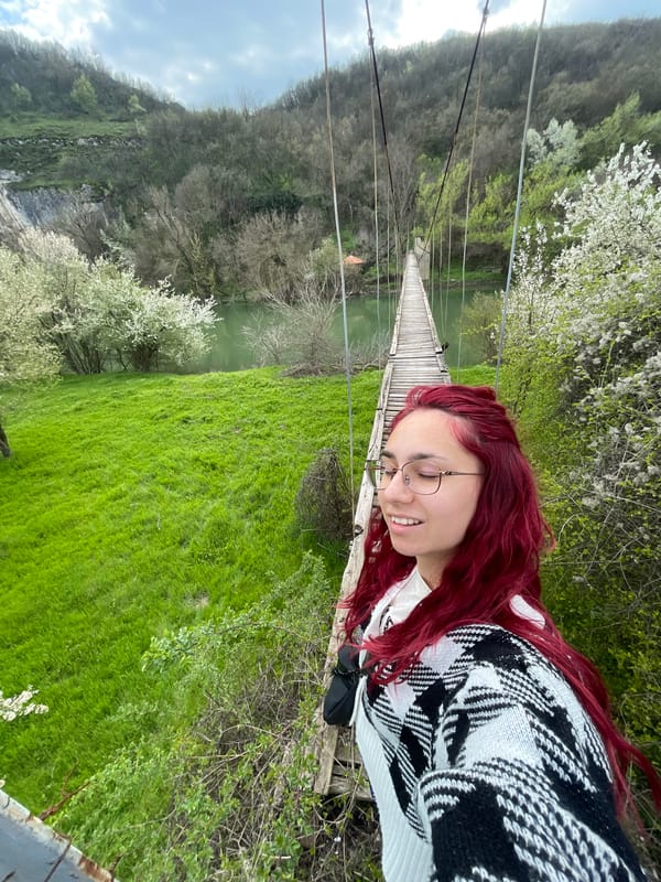 Woman photographed during countryside outing in Bulgaria