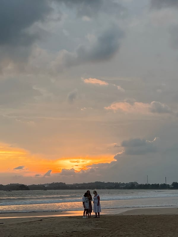 Dramatic sunset documented at Peleana beach amid storm clouds