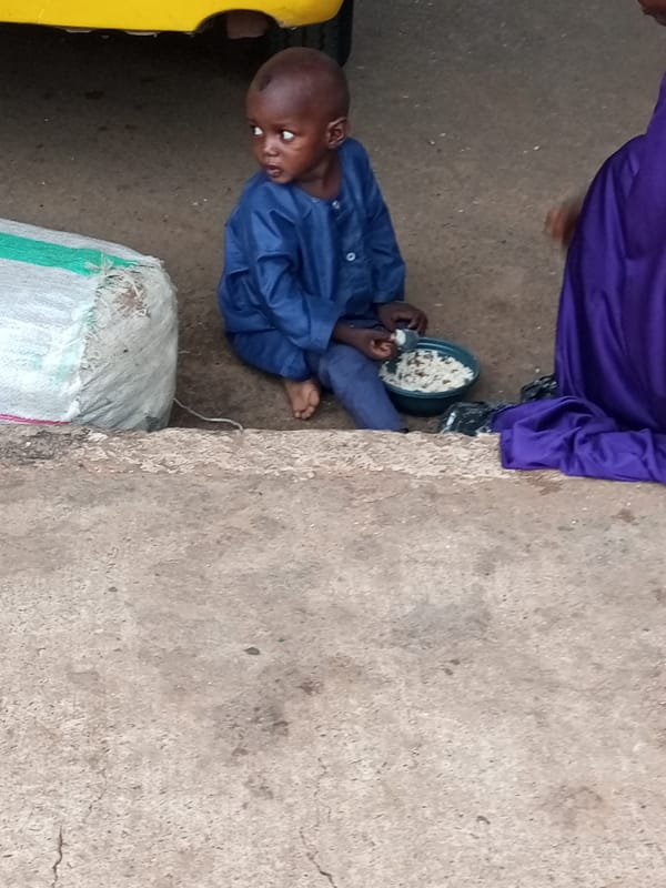 Morning market and transport hub activity in Gombe Nigeria