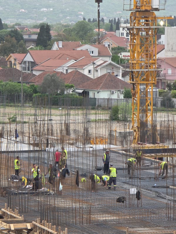 Construction and air traffic observed in Podgorica Montenegro