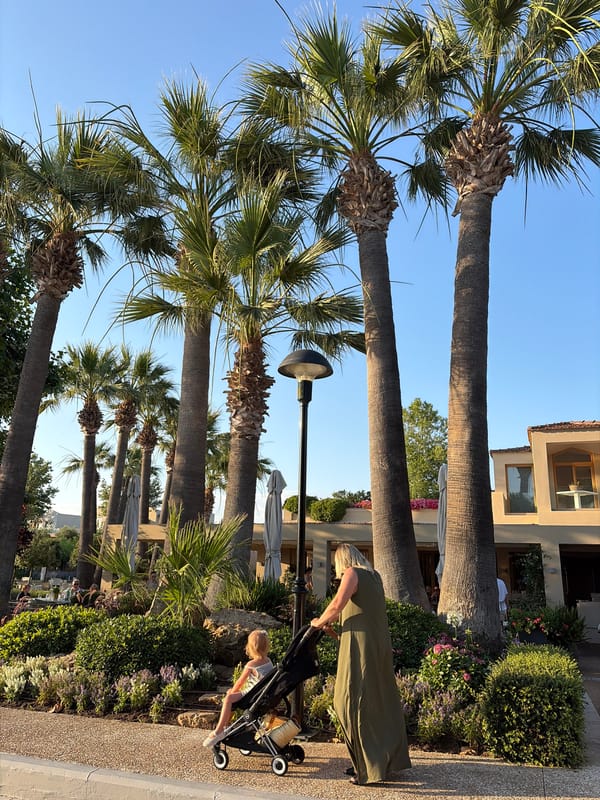 Afternoon around a resort complex on the Kassandra peninsula