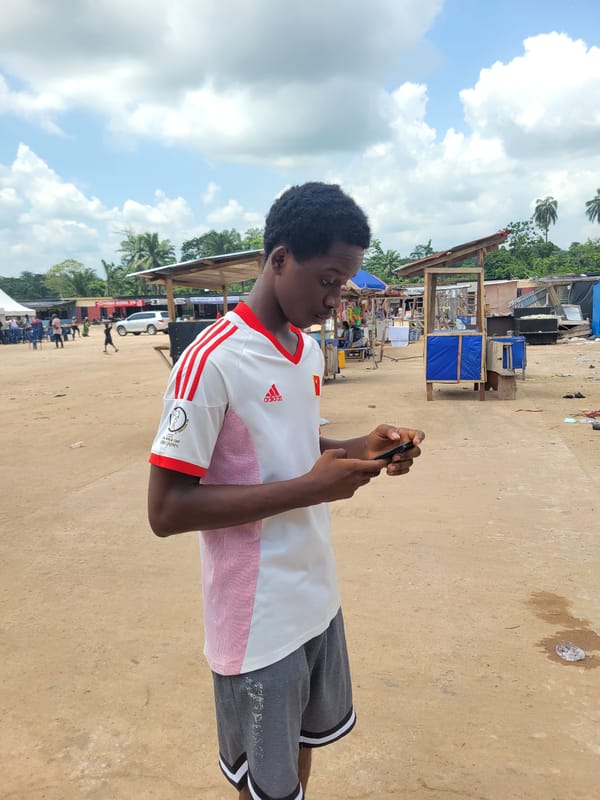Morning market life and street movement in Egbagu, Nigeria