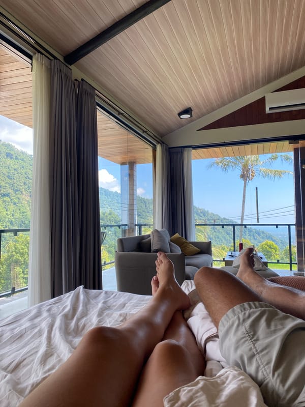 Lazy villa morning in Sawan with rice paddy views