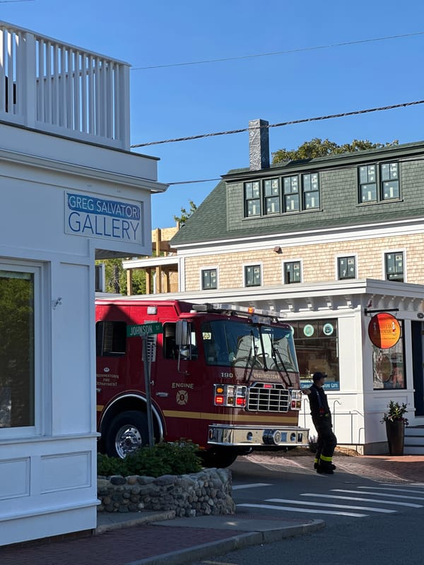 Fire truck responds to Provincetown gallery on Johnson Street