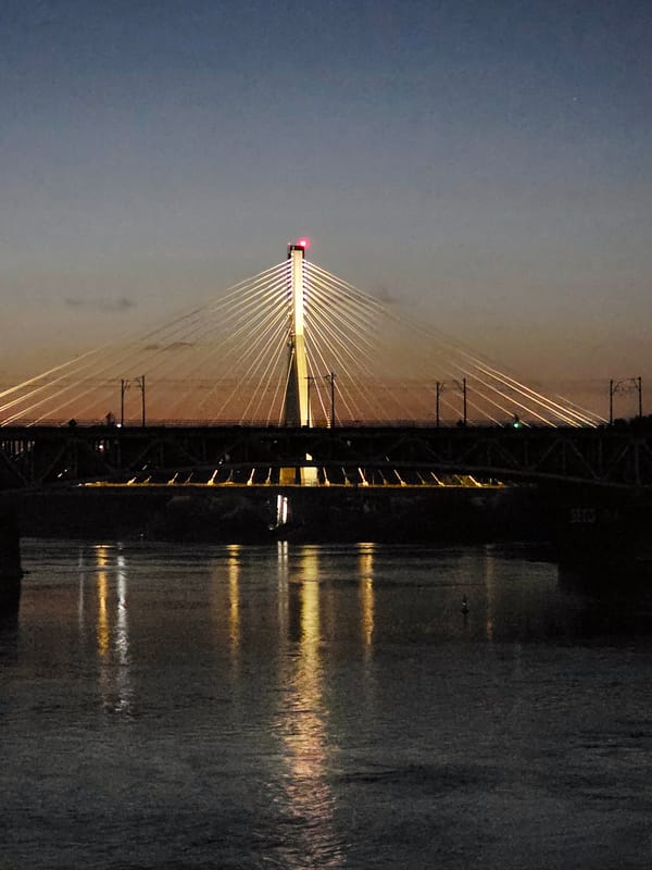 Warsaw's Vistula riverfront buzzing on a summer night
