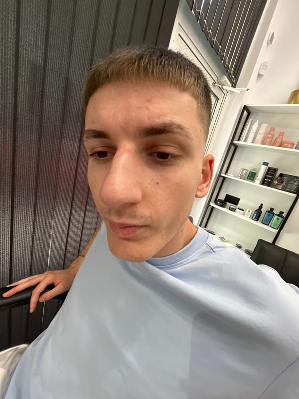 Morning barbershop visit documented in Sofia, Bulgaria