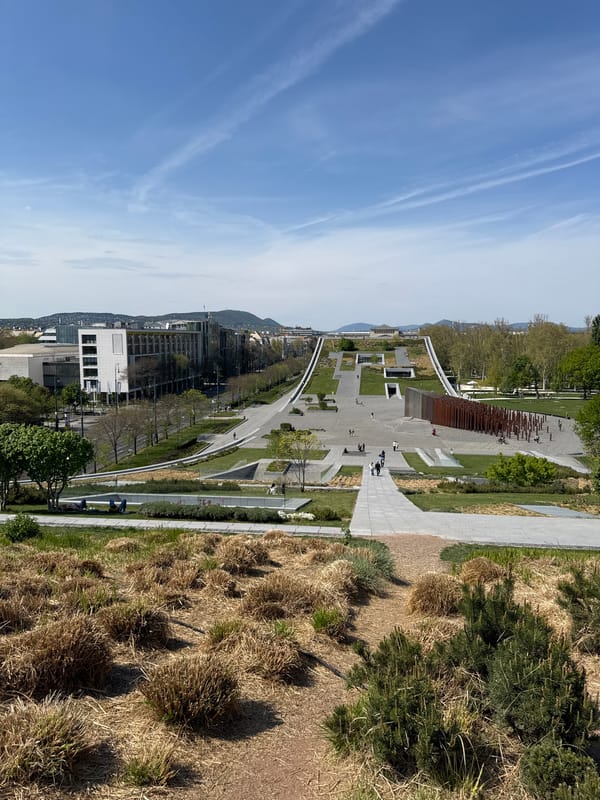 Spring afternoon captured at Budapest park with Parliament views