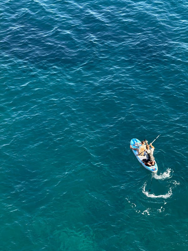 Paddleboarding and coastal scenery along the Montenegrin Adriatic