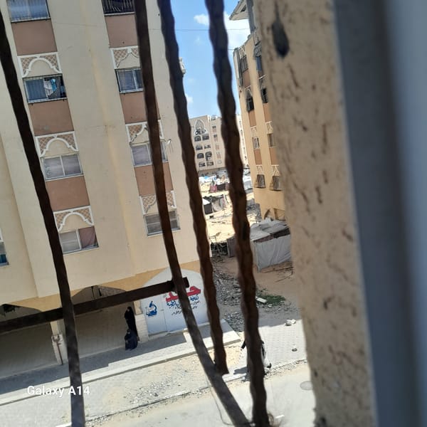 Urban buildings show heavy damage in unspecified location