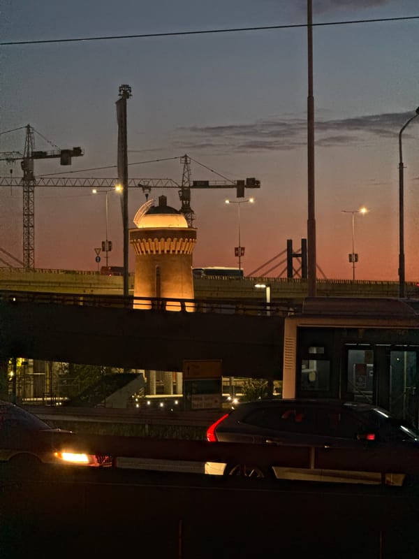 Dramatic sunset sky observed over Belgrade urban landscape