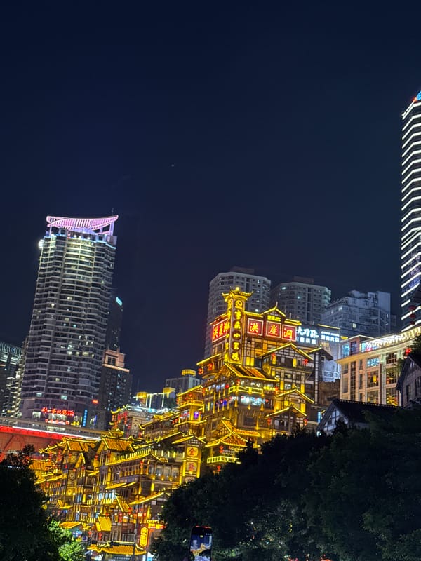 Nighttime urban activity documented across Yuzhong District, Chongqing