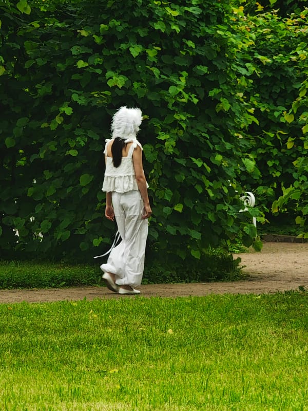 Outdoor fashion show in Catherine Park, Pushkin, Russia