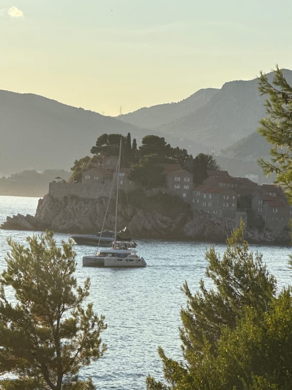 Afternoon on the Montenegrin coast near Sveti Stefan