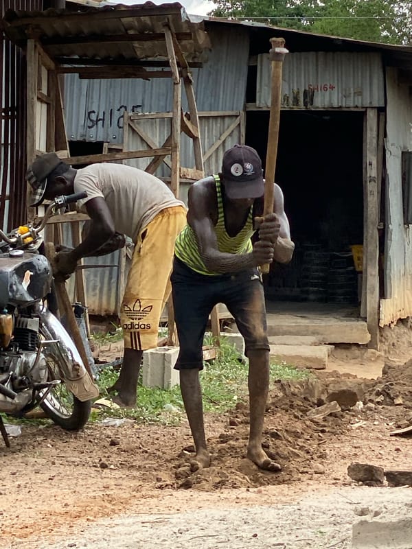 Construction work and daily life documented in Adankolo, Nigeria