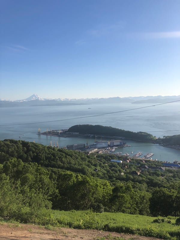 Petropavlovsk-Kamchatsky and Avacha Bay from the hilltops