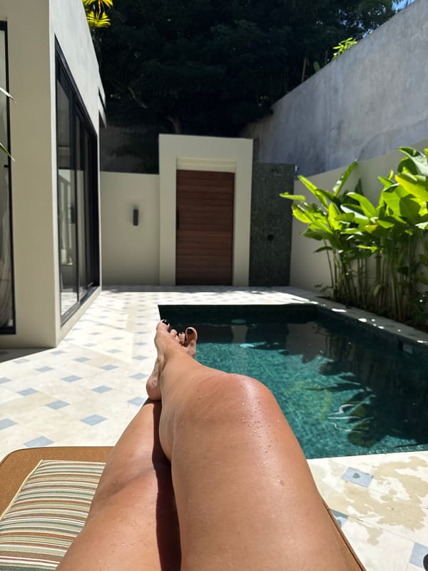 Morning leisure routine documented at Kuta Selatan resort villa