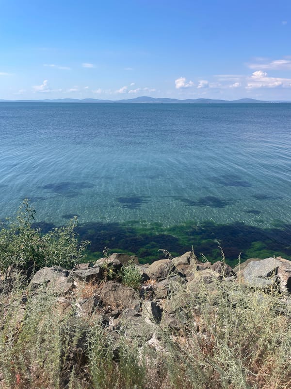 Clear morning waters along the Pomorie coastline