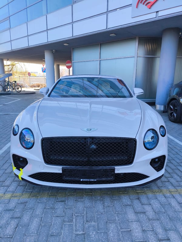 White Bentley and #LovedOnes hashtag captured in Riga