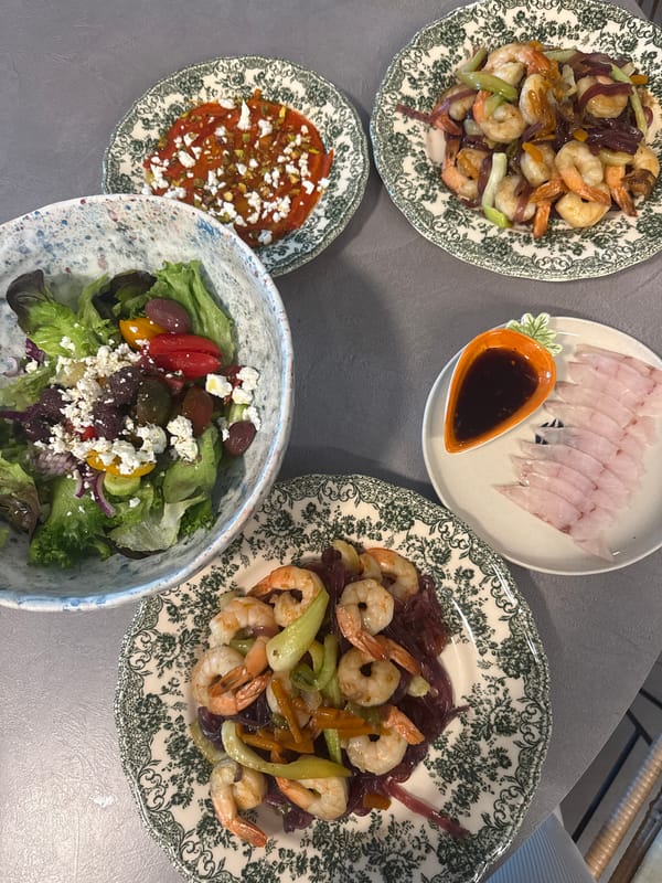 Meal documented at table setting in Ramat Gan