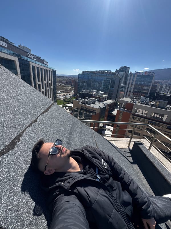 Morning scenes captured across Sofia: selfies, construction, street views