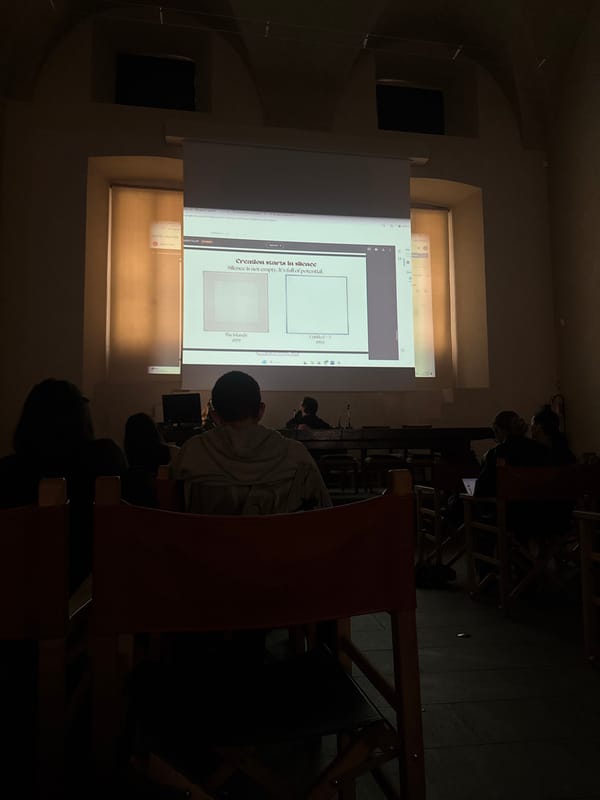 Milan lecture hall hosts "Creation starts in silence" presentation