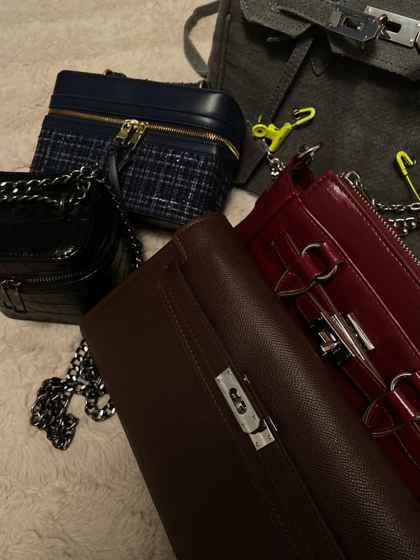 Handbag displays and screen capture documented in Björklinge