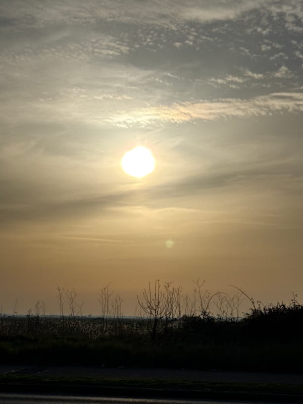 Bright sun and layered clouds observed at Gorleston-on-Sea