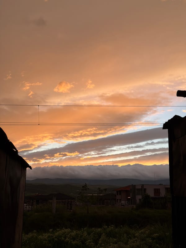 Golden sunset illuminates dramatic mountain landscape in Blagoevgrad