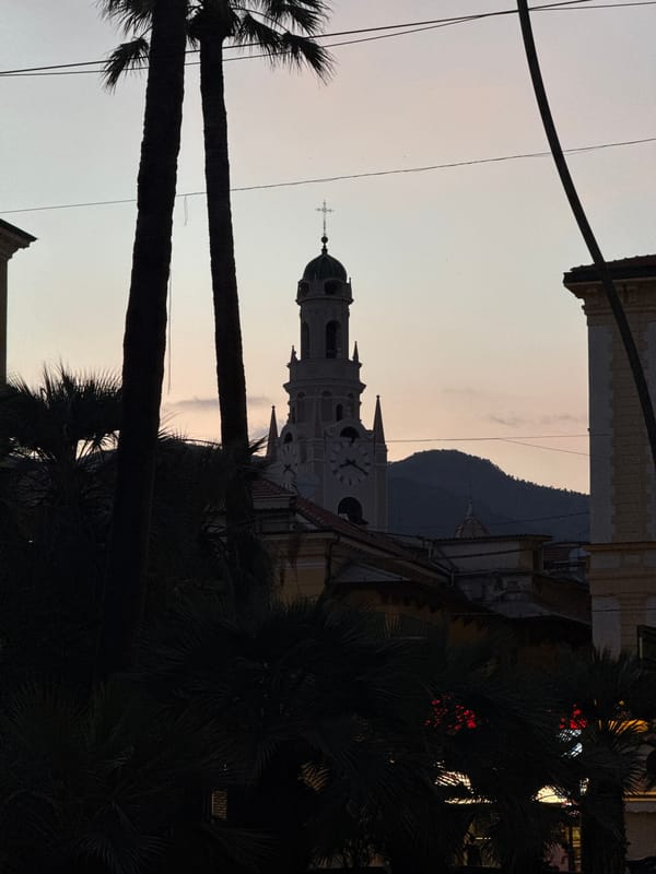 Afternoon scenes documented across Sanremo's streets and architecture