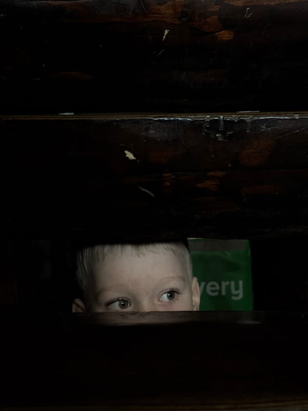 Morning glimpses: Child and bird observed in snowy Perm