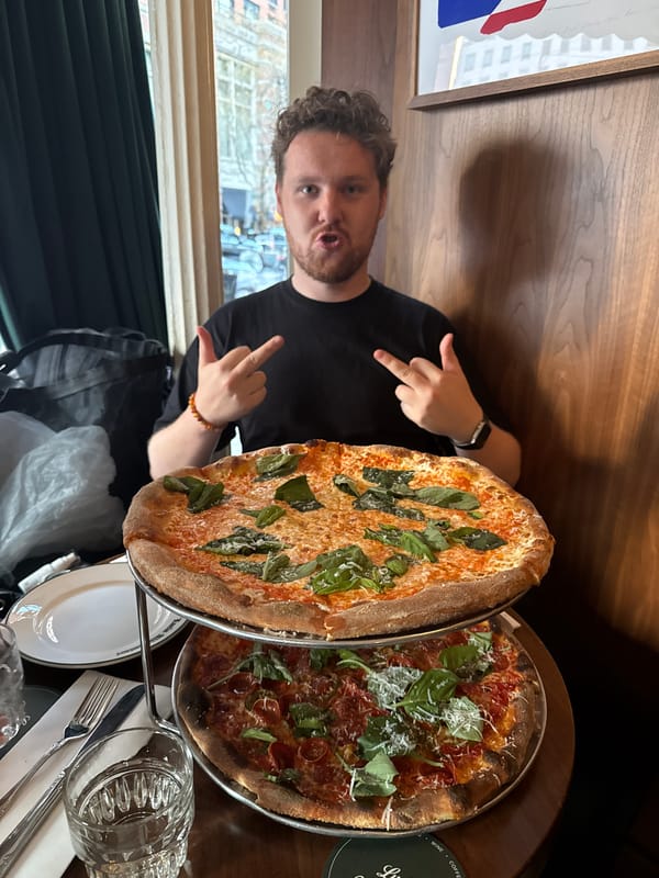 Diners gesture and celebrate at NYC restaurant